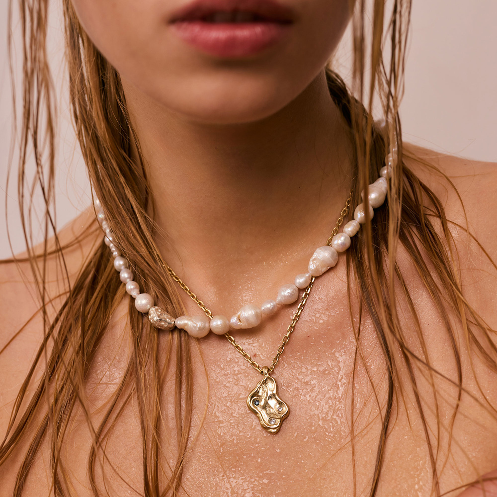 Złoty naszyjnik AQUA