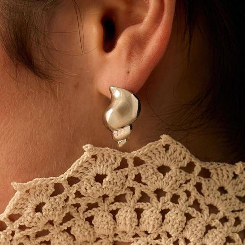 Srebrne kolczyki muszle Cerith