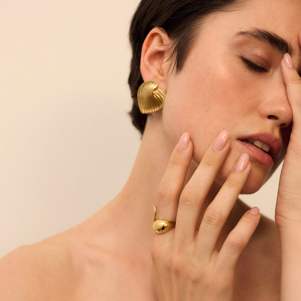 Złote kolczyki vintage serca Hearts N°2