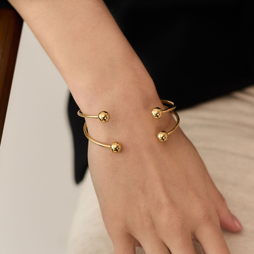 Złota bransoletka z kuleczkami Arianta