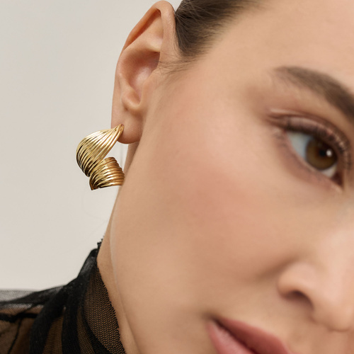 Złote kolczyki Leaf N°1