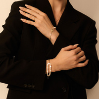 Złota bransoletka z perłami naturalnymi Whisper