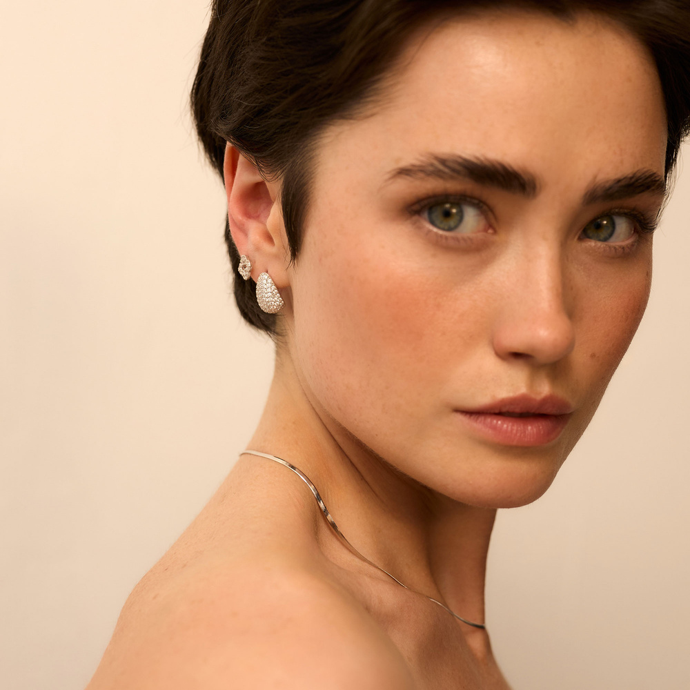 Srebrne kolczyki łezki z cyrkoniami (srebro 925)