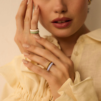 Złoty pierścionek z fioletową emalią Lily