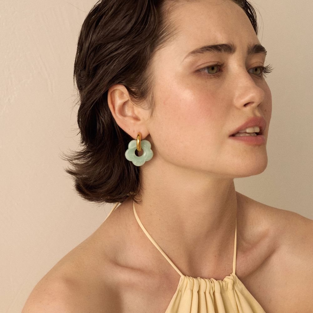 Złote kolczyki Fiore Mint