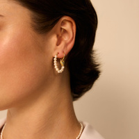 Złote kolczyki z sercami Amour 