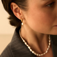 Złote kolczyki z perłą naturalną Pearl N°2