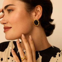 Złote kolczyki vintage Noir N°2