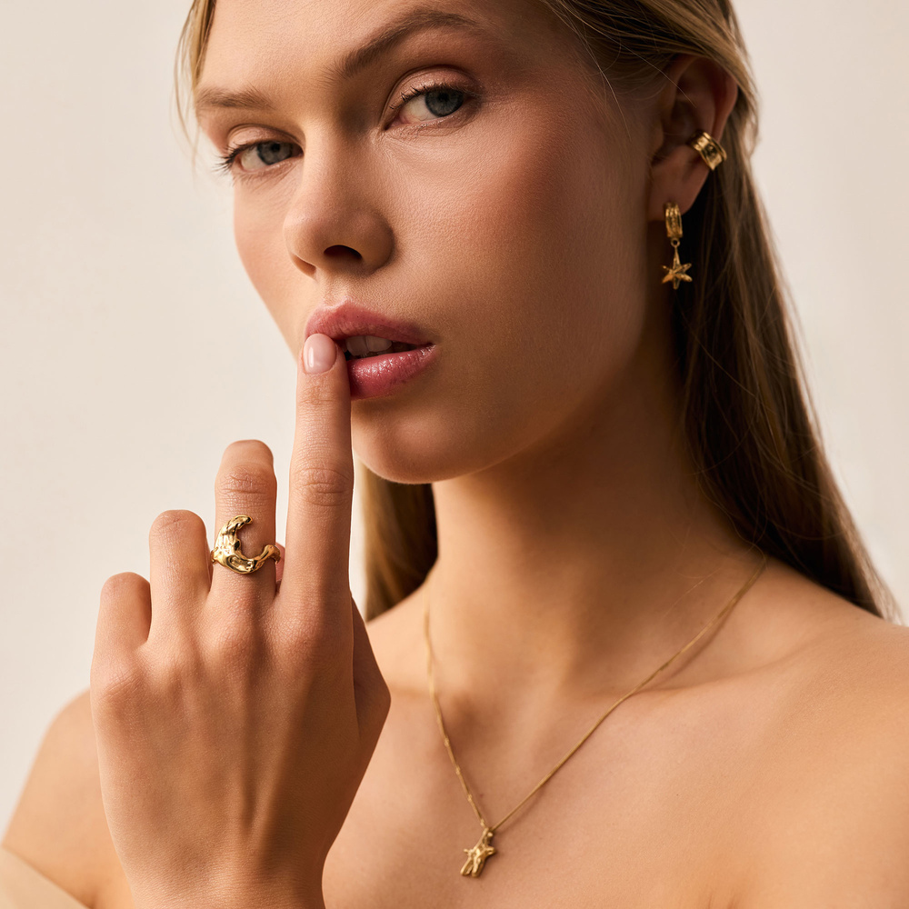 Złoty pierścionek LUNA