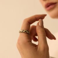 Pierścionek z jaspisu dalmatyńskiego Pepper N°2