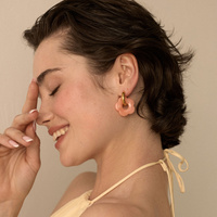 Złote kolczyki Fiore Peach