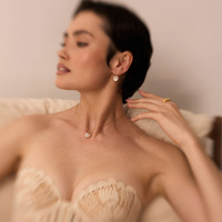 Złote kolczyki Pearl Petals