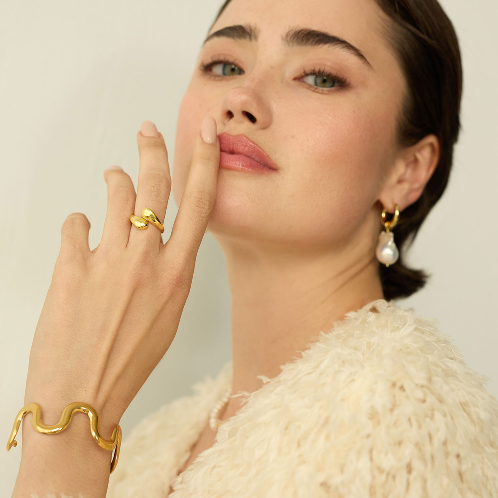 Złoty regulowany pierścionek Gemini N°3