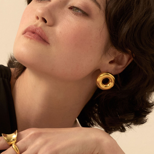 Złote kolczyki Sphere