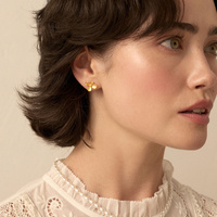 Złote kolczyki kwiaty Forget me not