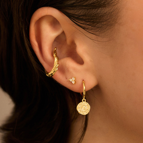 Złote kolczyki z monetką Coin (srebro 925)