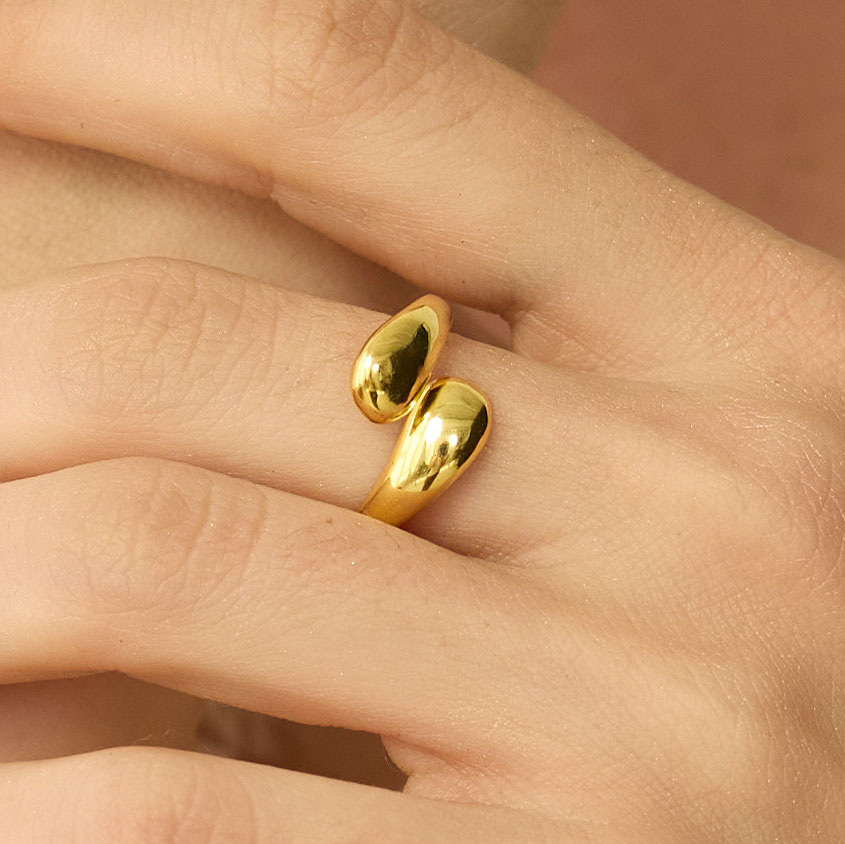 Złoty regulowany pierścionek Gemini N°3