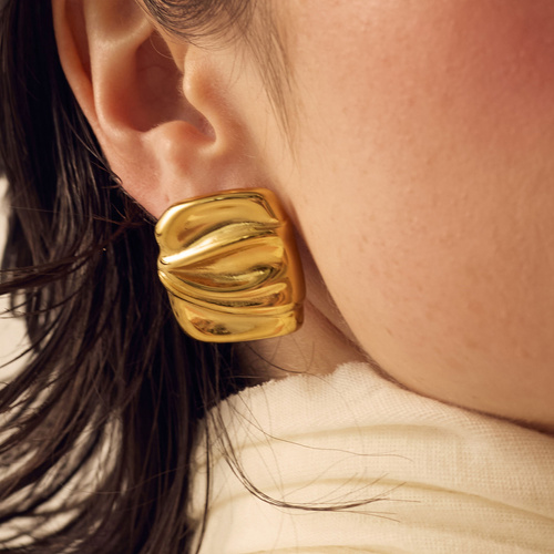 Złote kolczyki vintage Brie