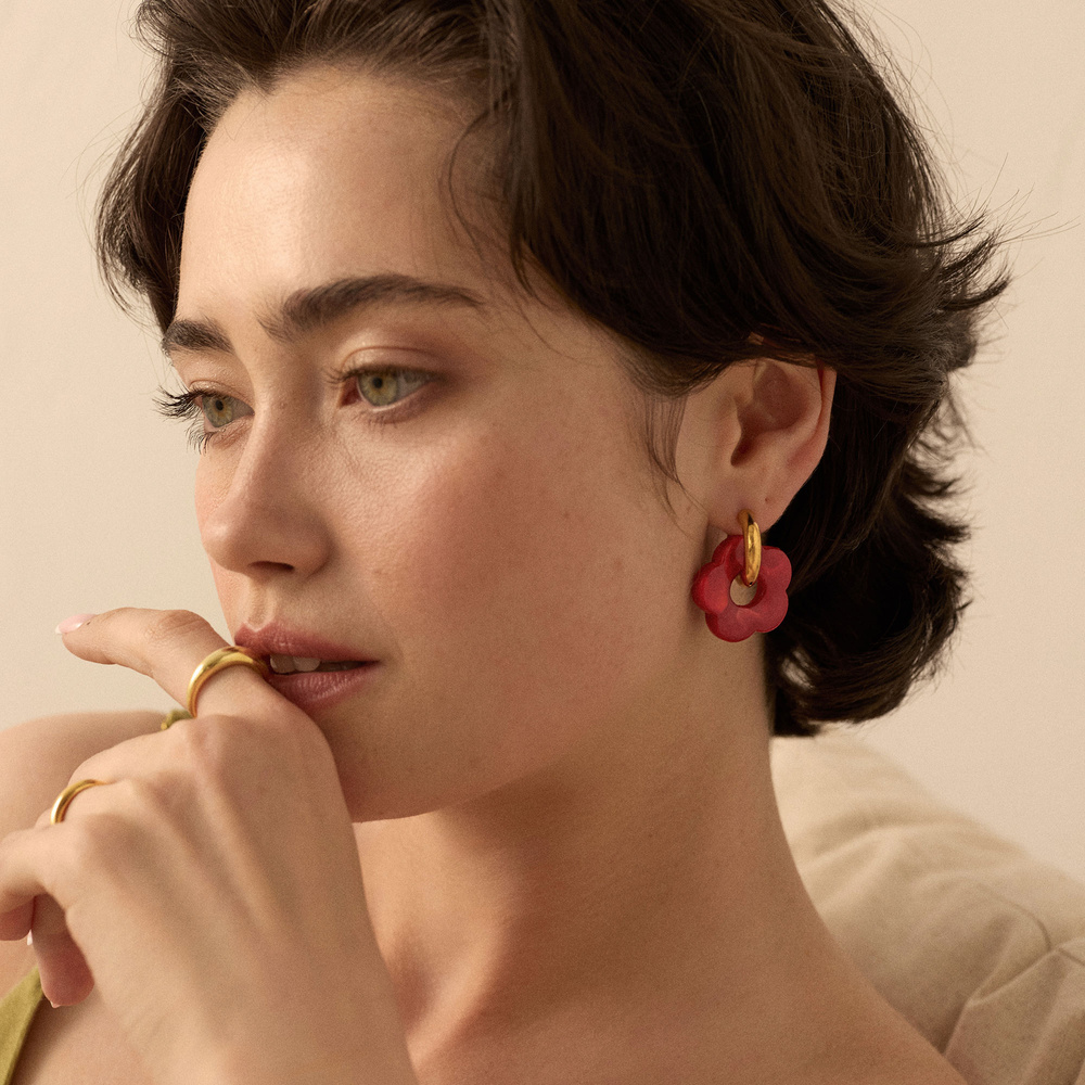 Złote kolczyki Fiore Cherry