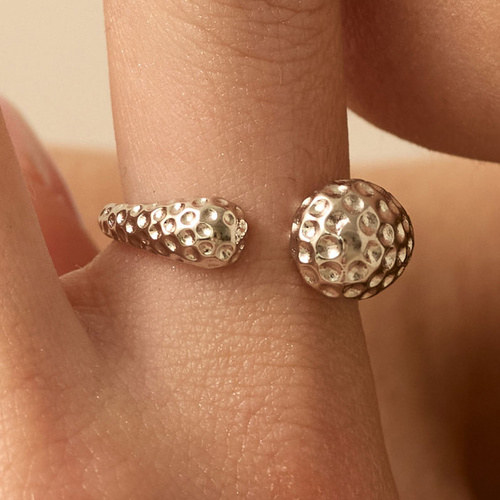 Srebrny regulowany pierścionek Fossil