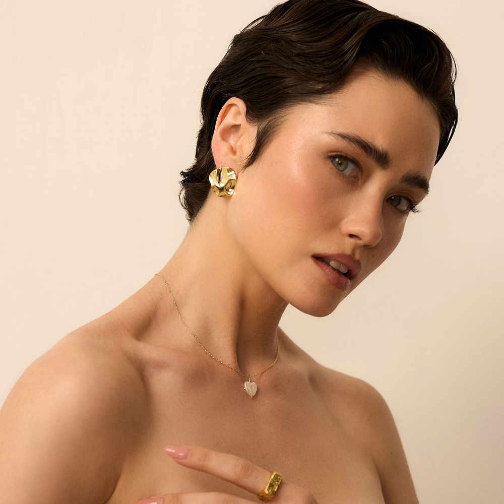 Złote kolczyki Wavy