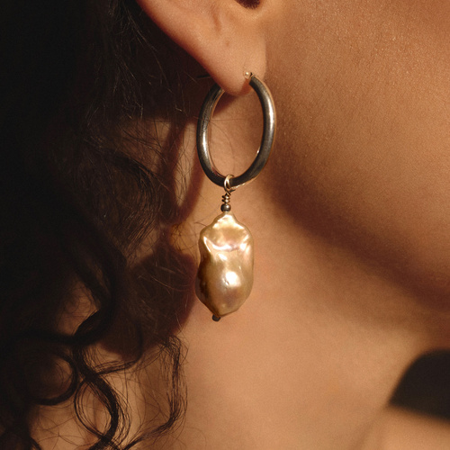 Srebrne kolczyki Baroque Pearl