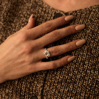 Srebrny gnieciony pierścionek Saturn