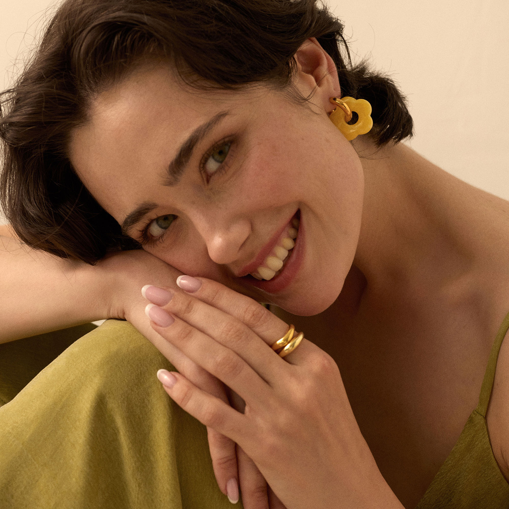 Złote kolczyki Fiore Butter