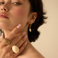 Złote kolczyki z pereł naturalnych Cloud N°1