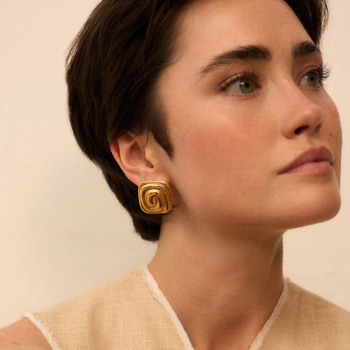 Złote kolczyki vintage Brie N°2