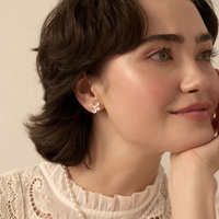 Srebrne kolczyki kwiaty Forget me not