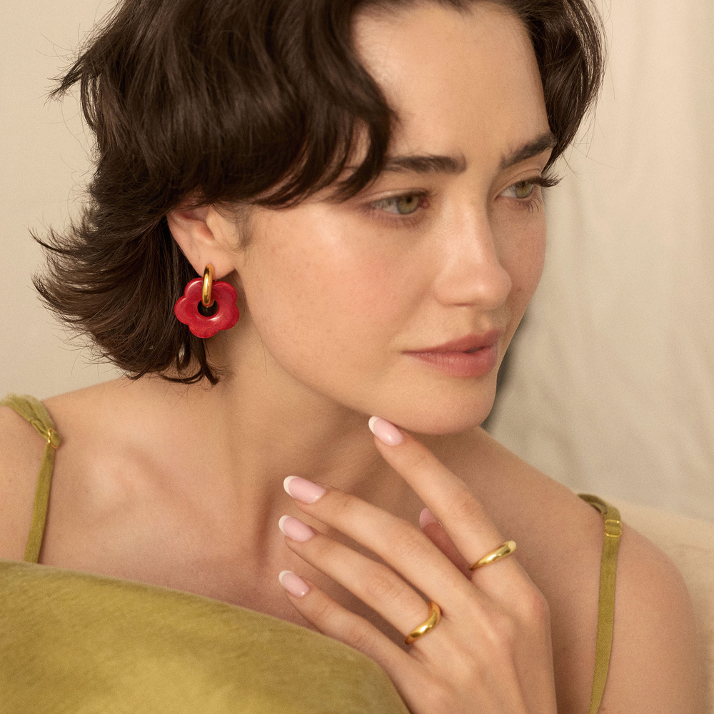 Złote kolczyki Fiore Cherry