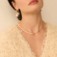 Złoty naszyjnik z perłami naturalnymi Whisper