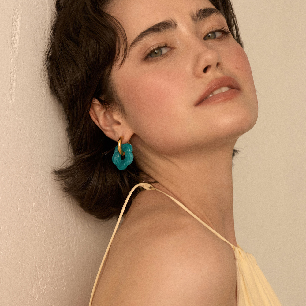 Złote kolczyki Fiore Ocean