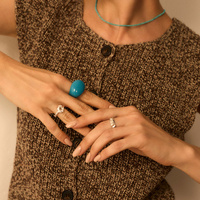 Srebrny gnieciony pierścionek Saturn