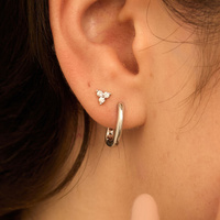 Srebrny kolczyk z listkami Birdy N°2