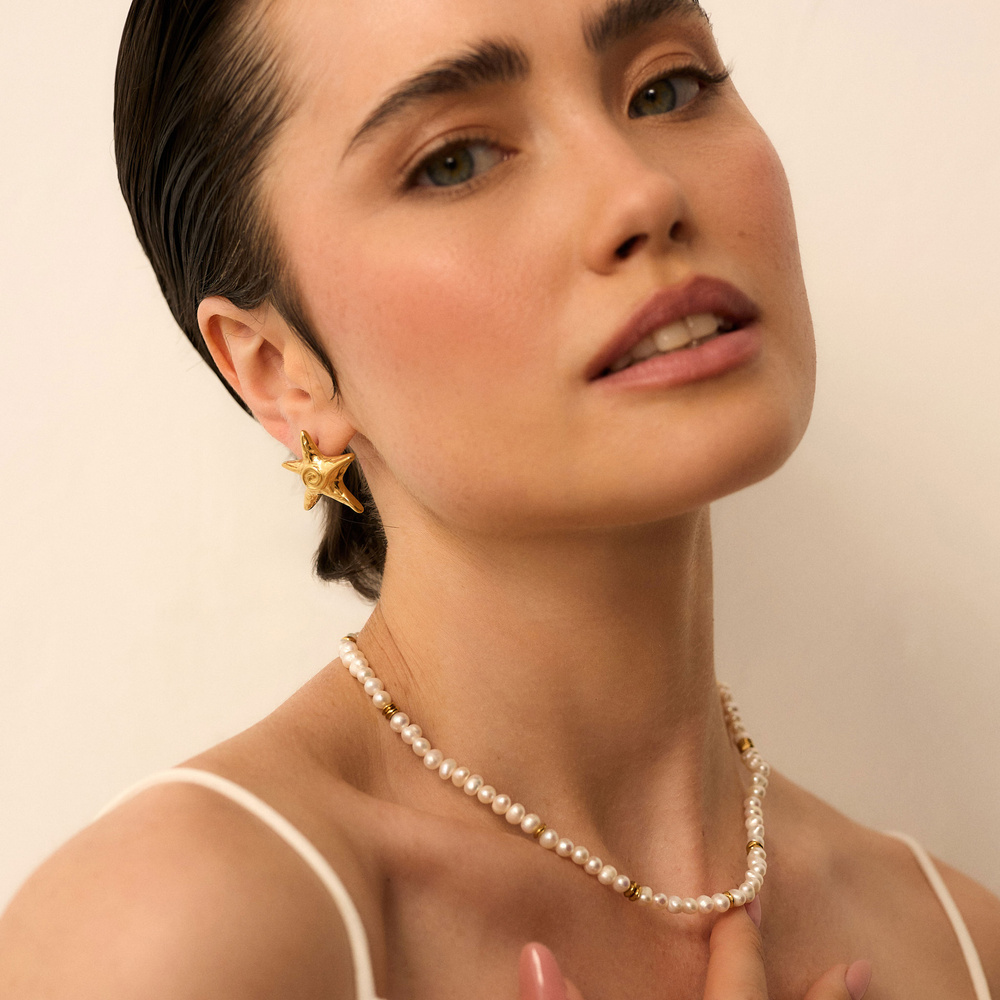 Złote kolczyki Starfish N°2