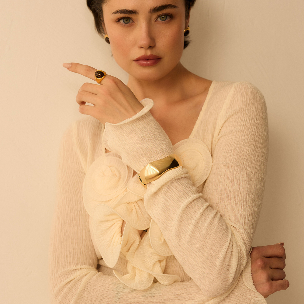 Złote kolczyki vintage Noir N°3