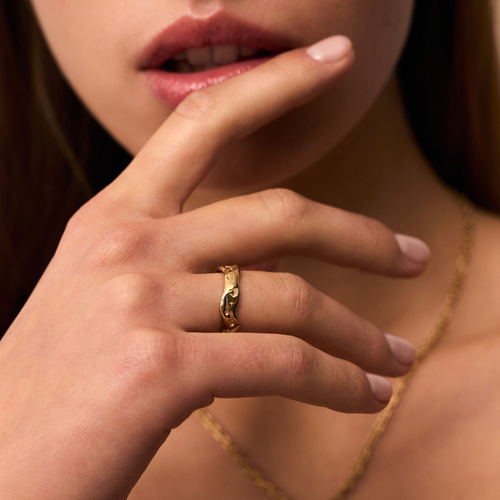 Złota obrączka AQUA