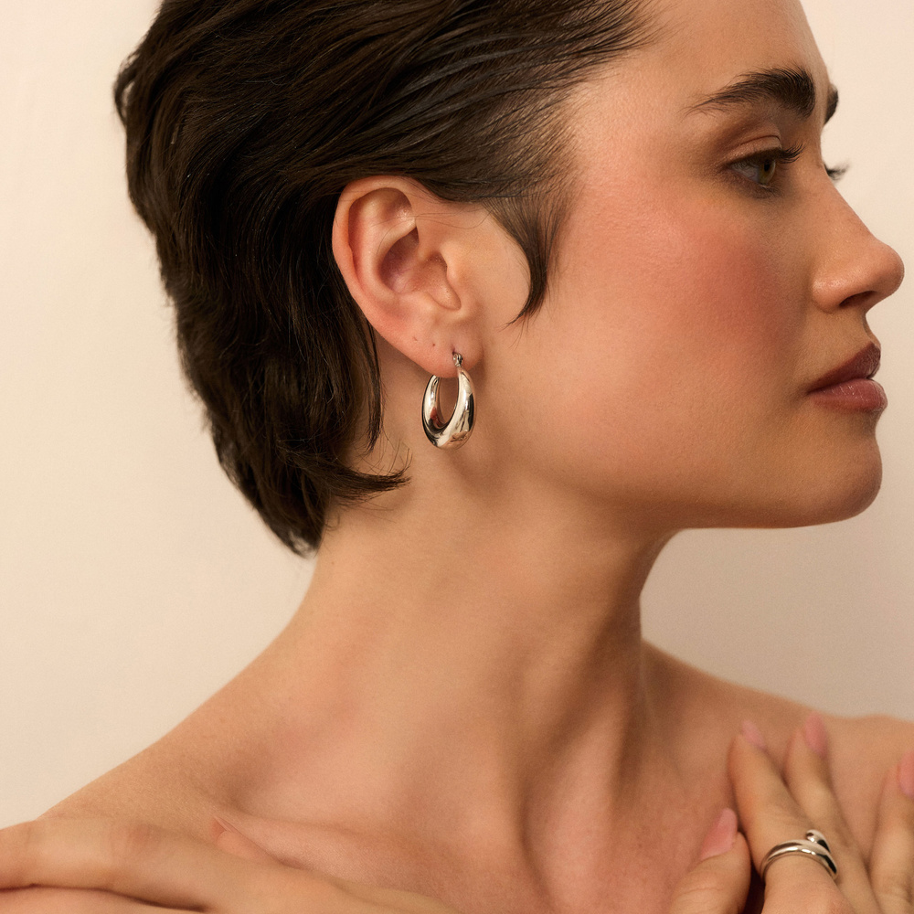 Srebrne kolczyki koła Lunar