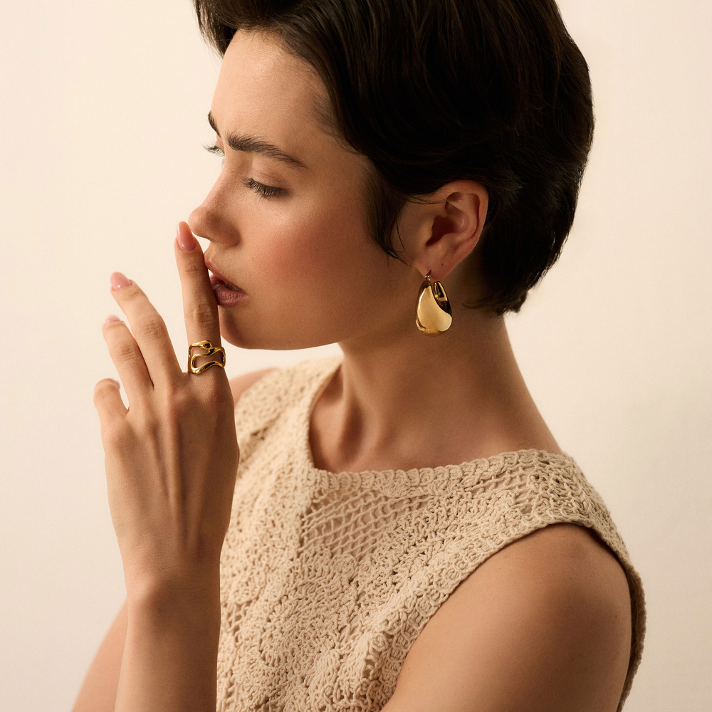 Złote kolczyki Gypsy