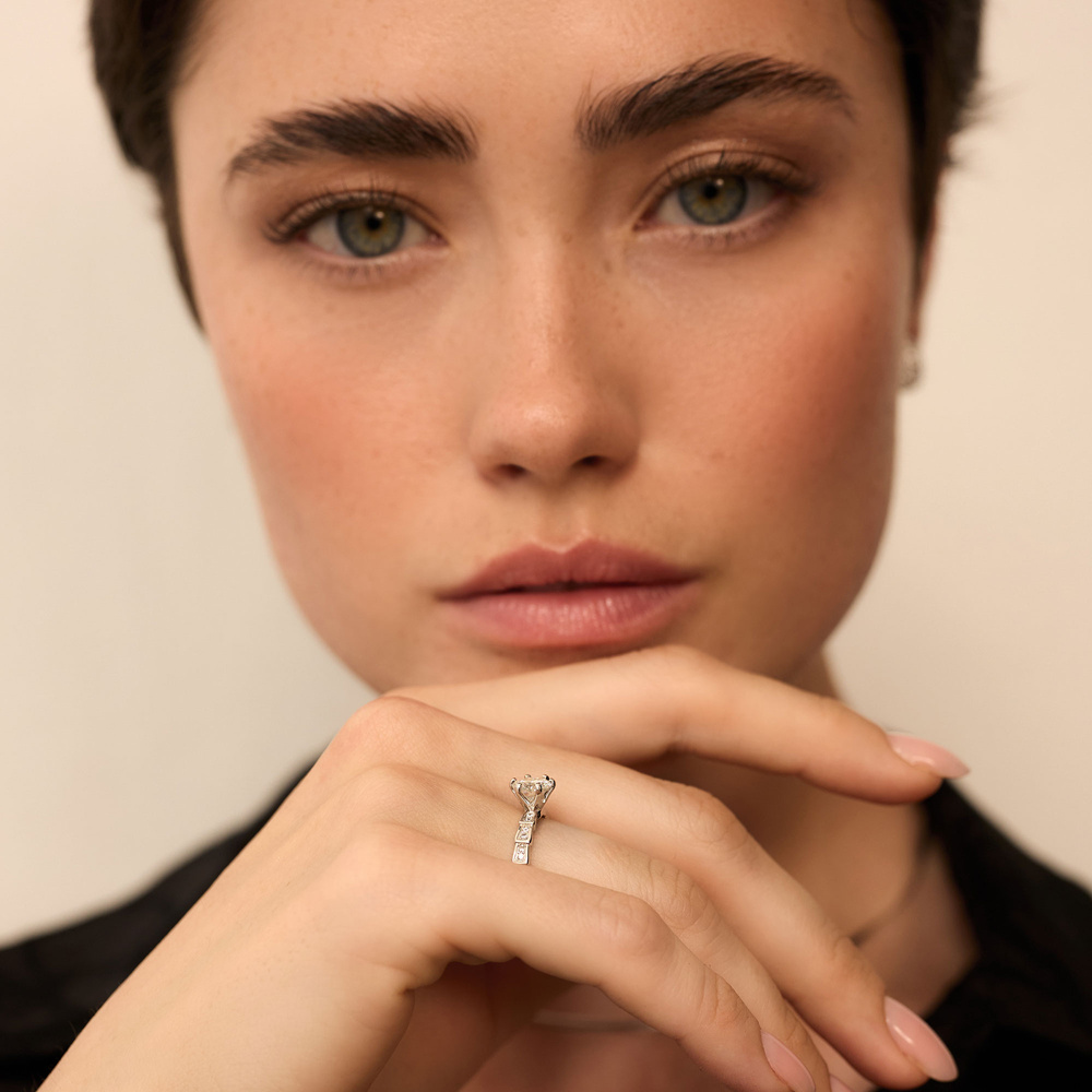 Srebrny pierścionek z Moissanitem (srebro 925) Promise N°4