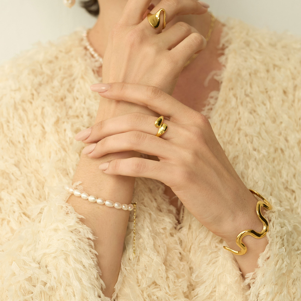 Złoty regulowany pierścionek Gemini N°3