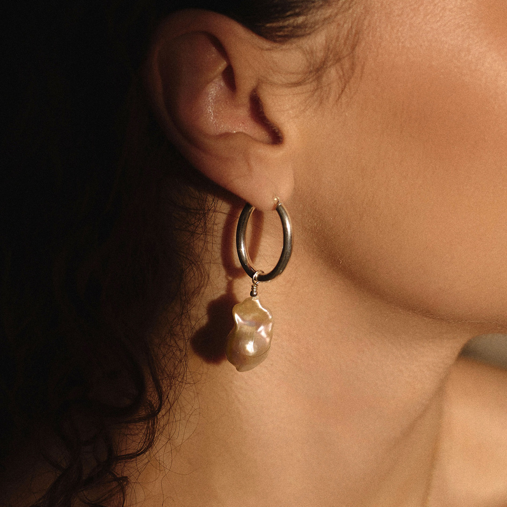 Srebrne kolczyki Baroque Pearl