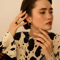 Złote kolczyki vintage Noir N°2