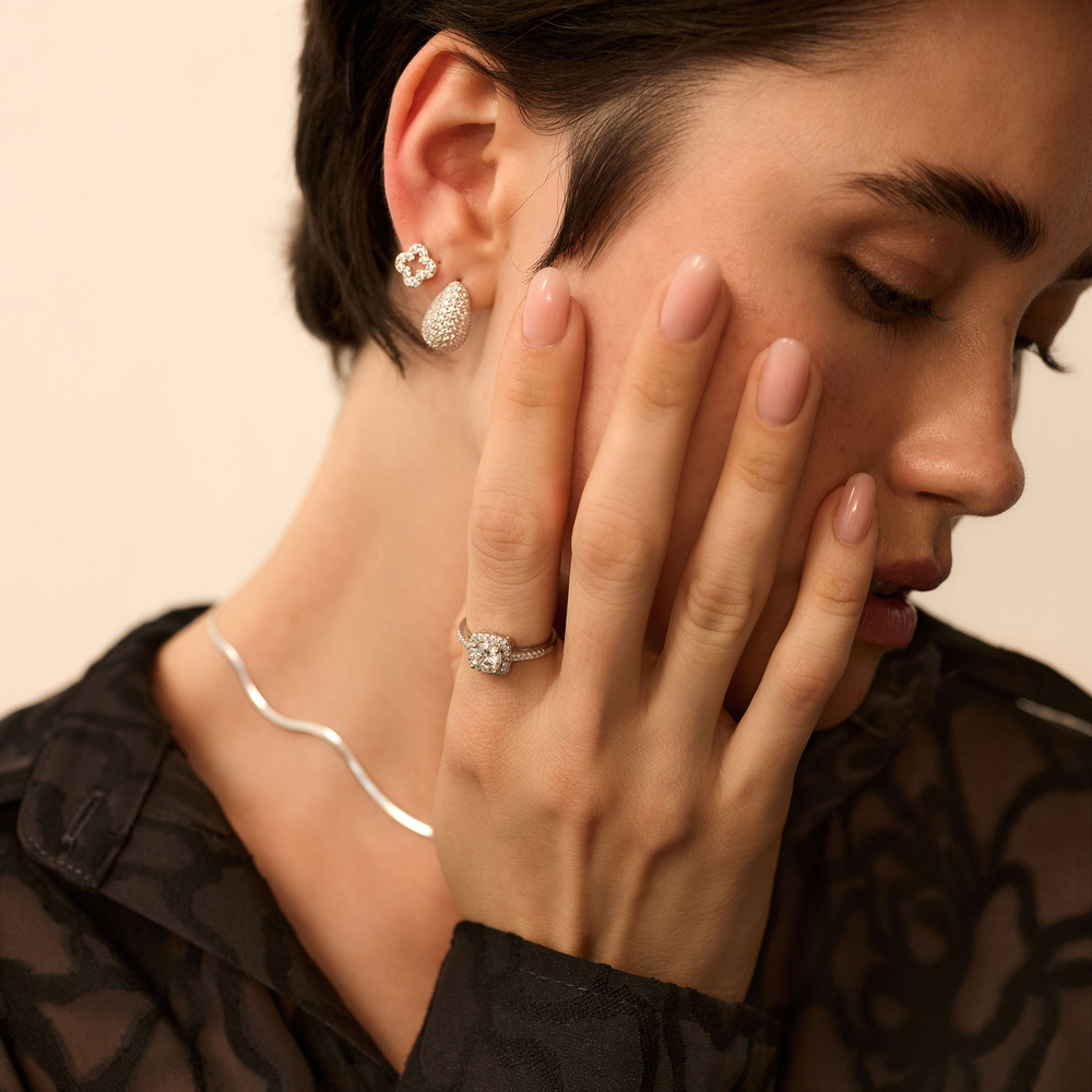 Srebrne kolczyki łezki z cyrkoniami (srebro 925)