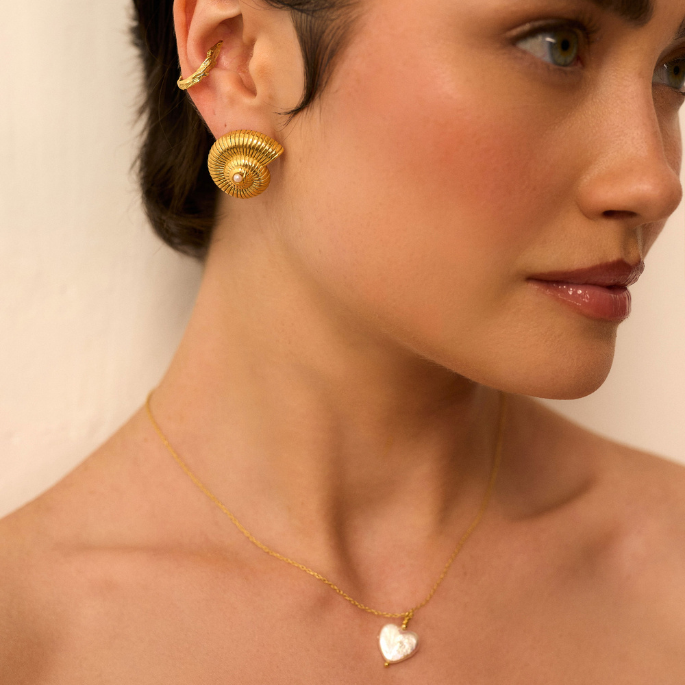 Złote kolczyki Seashell