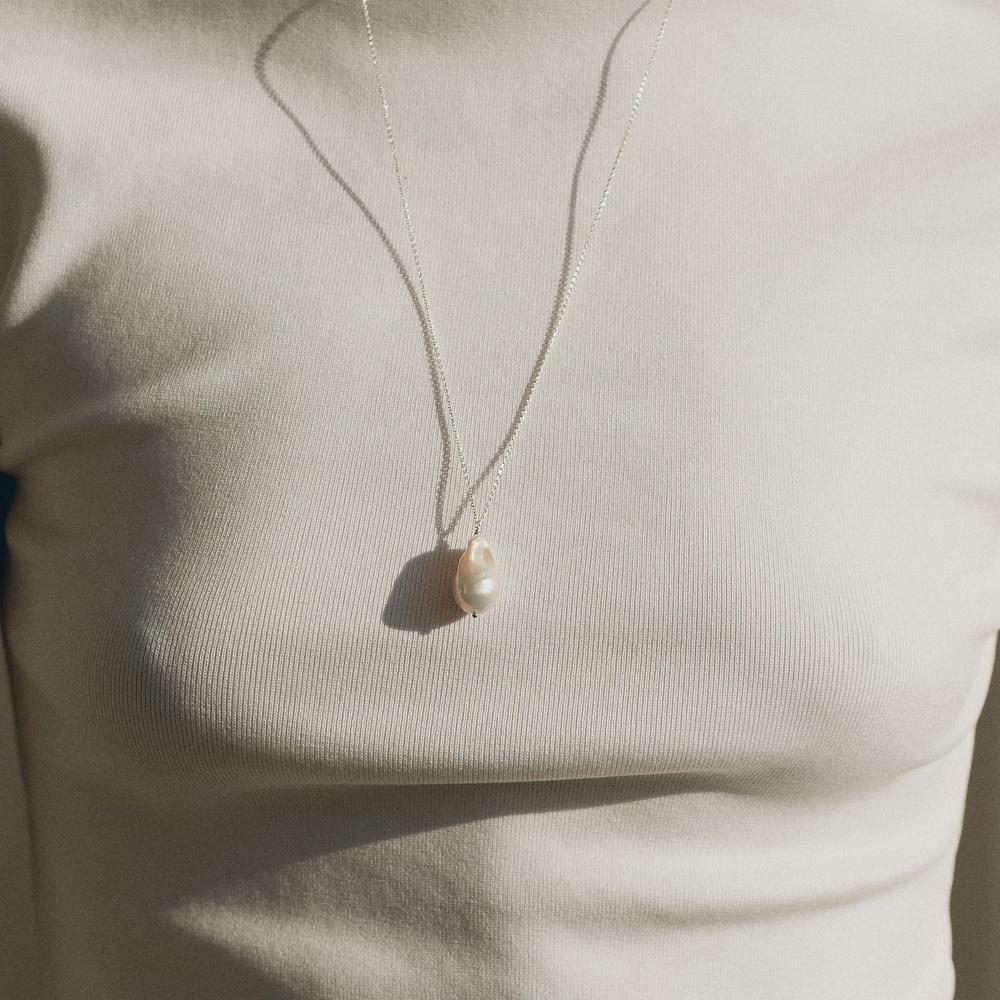 Srebrny naszyjnik Baroque Pearl