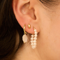 Złote kolczyki z perłami naturalnymi Pure N°2