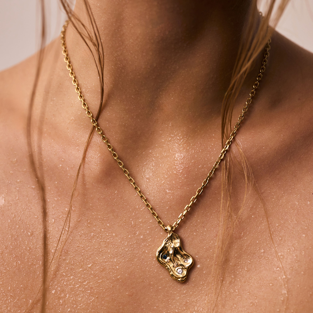 Złoty naszyjnik AQUA